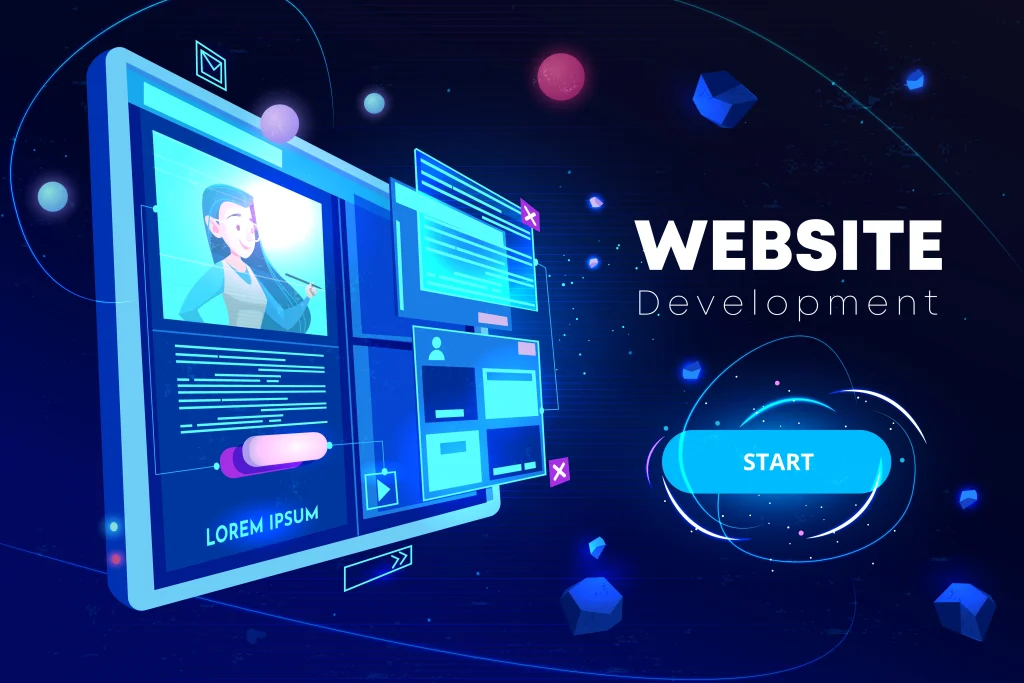 Illustration WeLiive sur le développement web - ordinateur dans l'espace