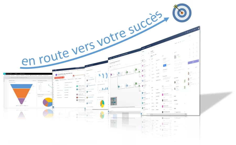Illustration WeLiive carrousel d'image de la plateforme collaborative avec texte en route vers votre succès