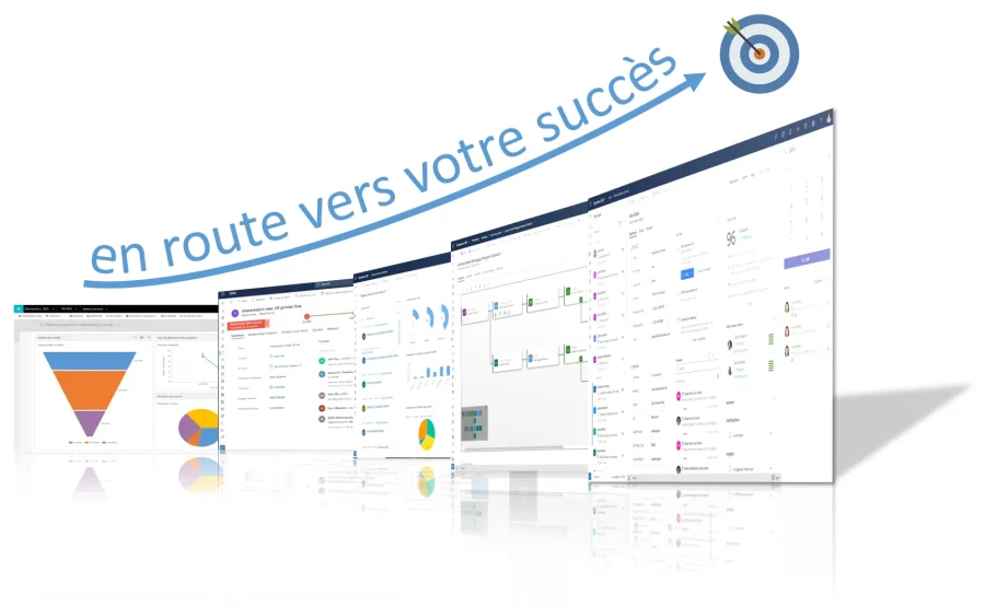 Illustration WeLiive carrousel d'image de la plateforme collaborative avec texte en route vers votre succès